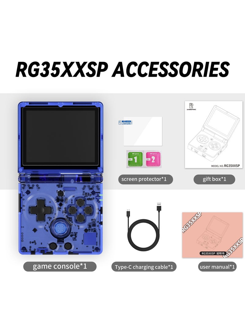 ANBERNIC  - RG35XXSP Handheld Flip Retro Portable Game Console 3.5-inch Hall Magnetic Switch 3300maH Battery WIFI Bluetooth (Blue 64G, 5500+ Games) - Image 1