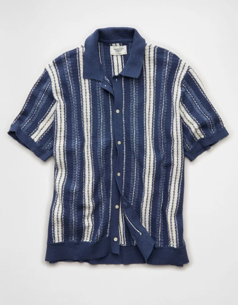 American Eagle  AE Short-Sleeve Sweater Polo for Men | Best Price UAE