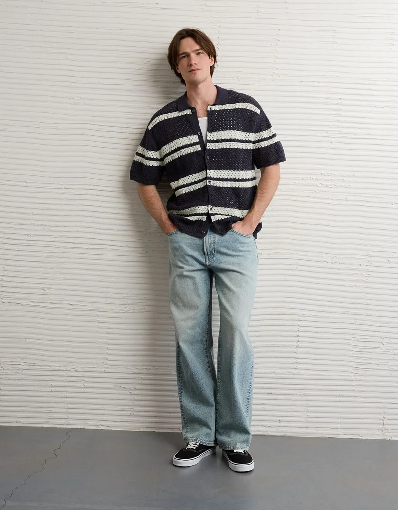 American Eagle  AE Short-Sleeve Sweater Polo for Men | Best Price UAE