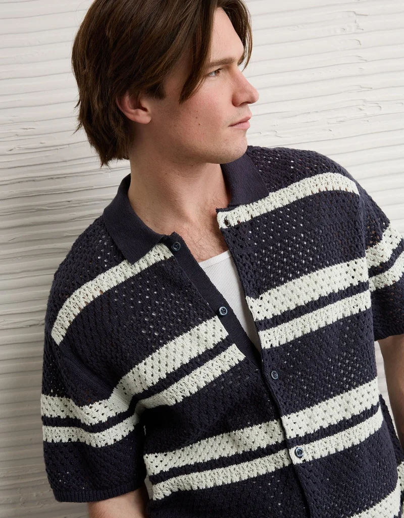 American Eagle AE Short-Sleeve Sweater Polo