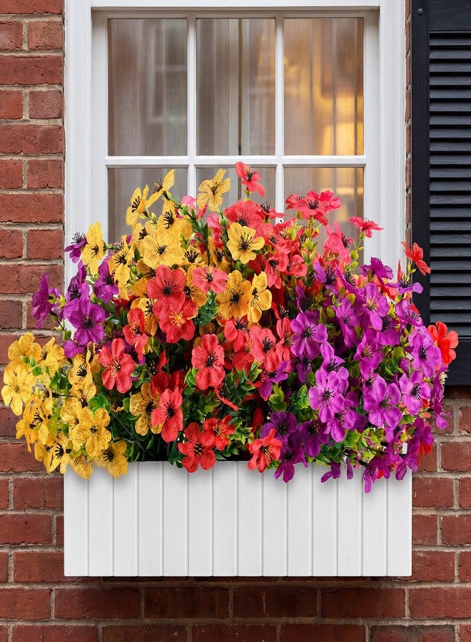 PABREY Artificial Flowers for Outdoors, 12 Bundles UV Resistant Outdoor Fake Flowers Realistic Faux Flowers for Spring Summer Porch Patio Balcony Yard Garden Home Decor (Mixed Colors) - Image 4