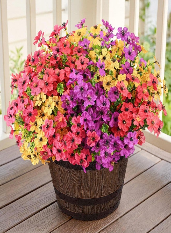 PABREY Artificial Flowers for Outdoors, 12 Bundles UV Resistant Outdoor Fake Flowers Realistic Faux Flowers for Spring Summer Porch Patio Balcony Yard Garden Home Decor (Mixed Colors) - Image 1