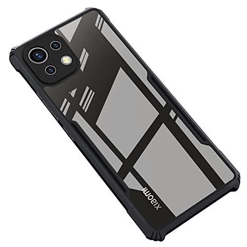 CEDO Backcover for Xiaomi 11 Lite NE (5G) / Mi 11 Lite (5G) | Camera Protection Shockproof Bumper-Edge | Acrylic Crystal Clear 360 Degree Protection TPU+PC | Transparent Eagle Back Case Cover (Black) - Image 1