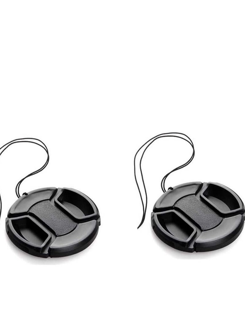 Coopic 2 x 77mm Lens Cap Front Cover Protector Snap On Center Pinch for Camera Canon Nikon Sony DSLR - Image 1