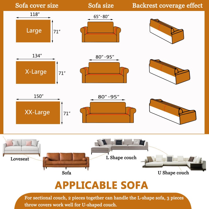 DREAMINGO Farmhouse Couch Cover Living Room Furniture Protector Floral Sofa Covers for 3 Cushion Couch Multi-Functional Couch Cover Blanket Washable Sofa Slipcovers for Sectional Couch, 71"x134" - Image 5