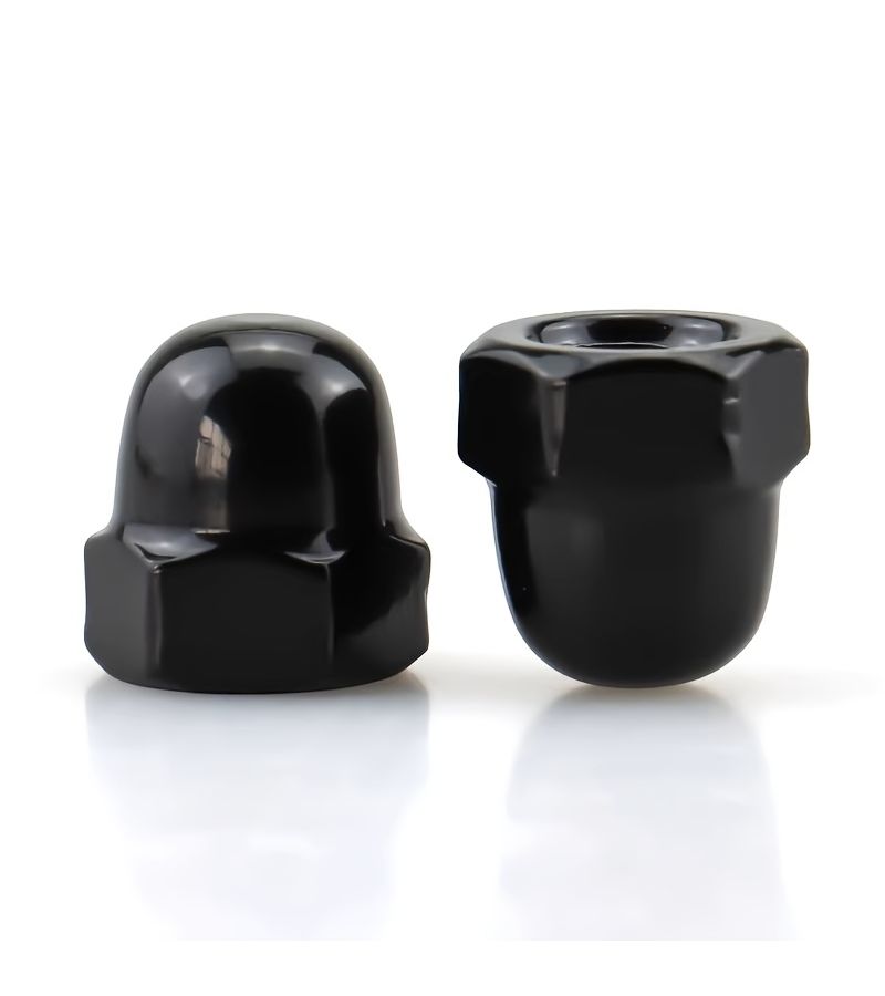 304 Stainless Steel Black Hexagonal Cap Nuts A2 70 Grade DIN1587 Compliant Decorative Dome Nuts FHGM M4 8 Pcs - Image 1
