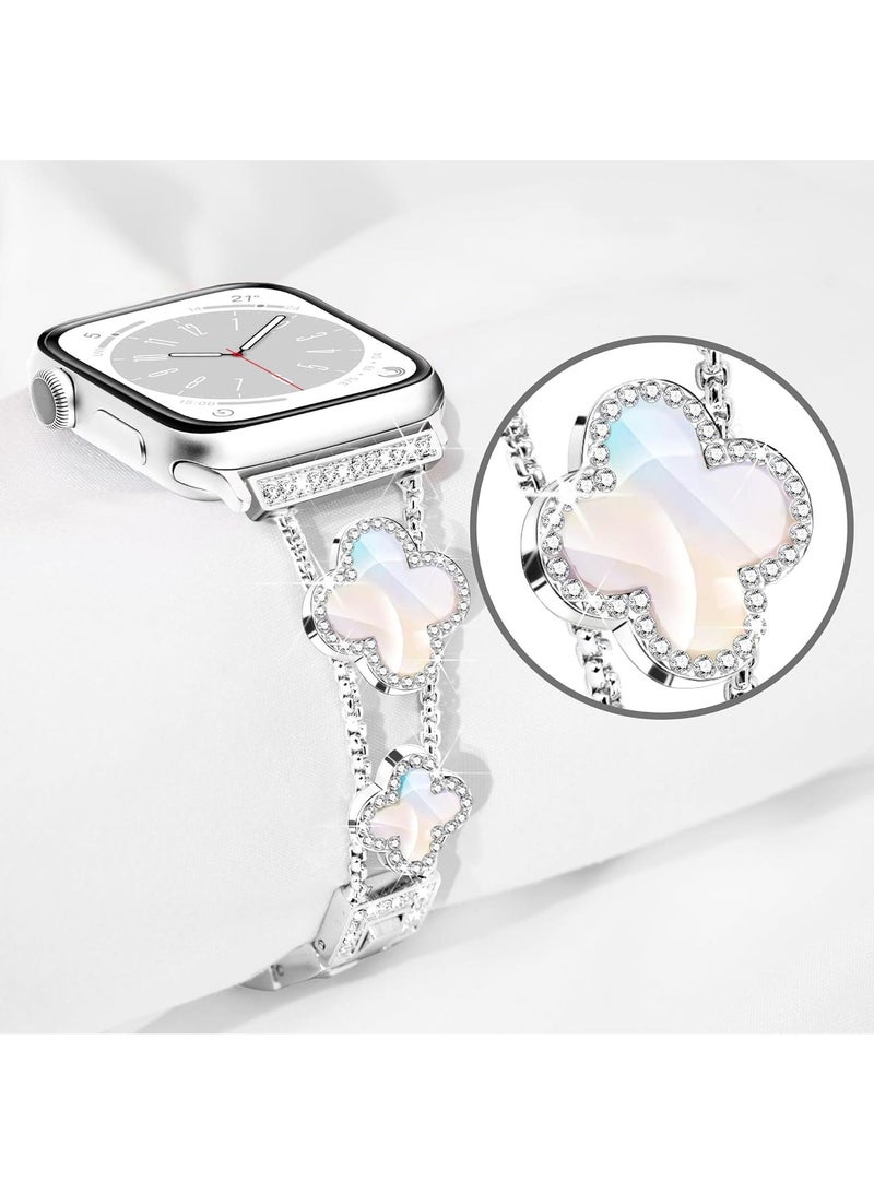 Y&D For Apple Watch 38/40/41MM Fashion Diamond Clover Metal Strap  - Image 4