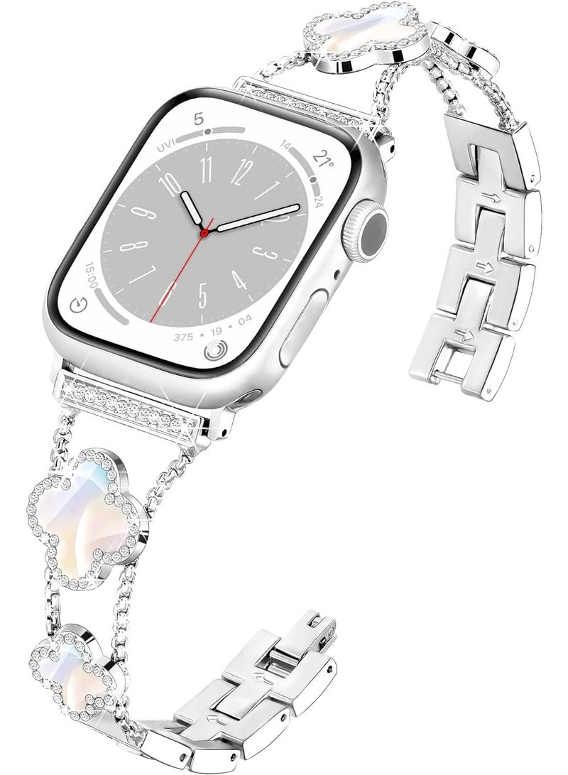 Y&D For Apple Watch 38/40/41MM Fashion Diamond Clover Metal Strap  - Image 2