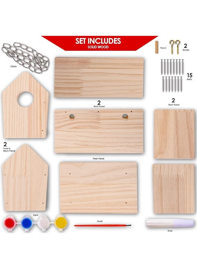 Hapinest Build and Paint a Wooden Birdhouse Kit for Kids - Woodworking Crafts for Children Ages 5 6 7 8 9 10 11 12 Years and Up - Image 1