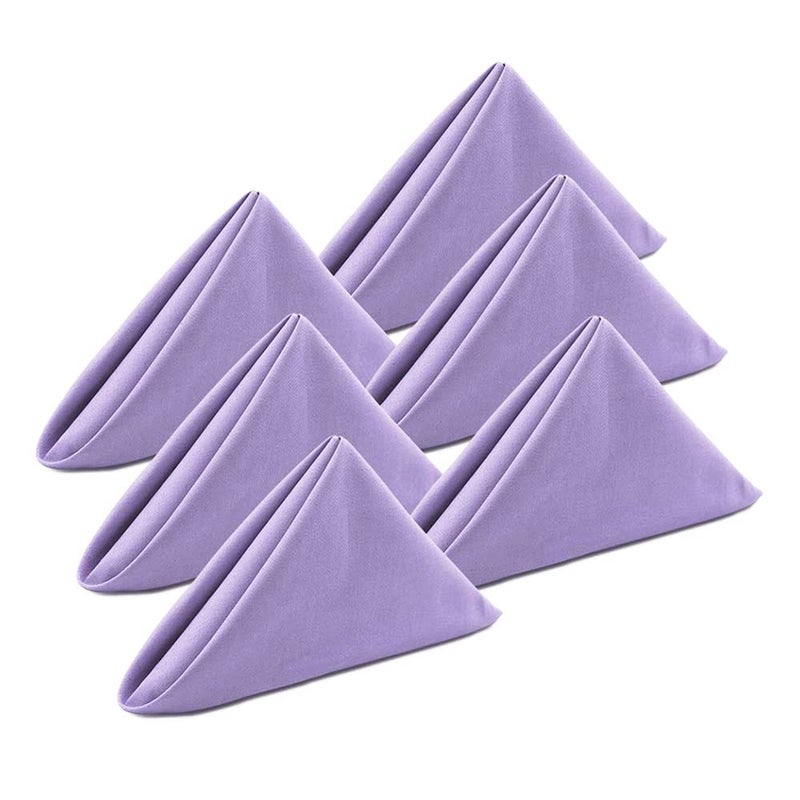 KOFFOTA Lavender Cloth Napkins Set of 6Cotton Napkins 18x18 InchLight Purple Table Napkins for Spring Table DecorationsThickReusableEasy Care Lavender