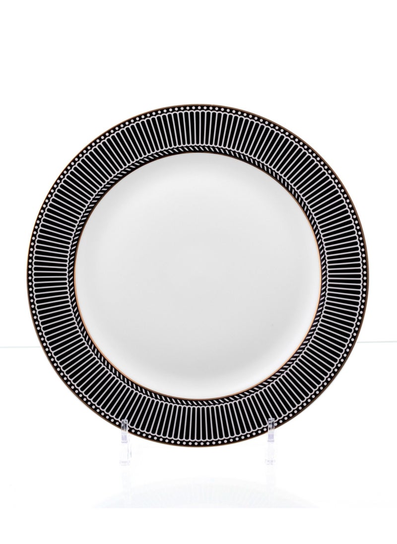 Hic flat porcelain dinner plates 4 Piece with black and gold design 27 cm  - Image 2