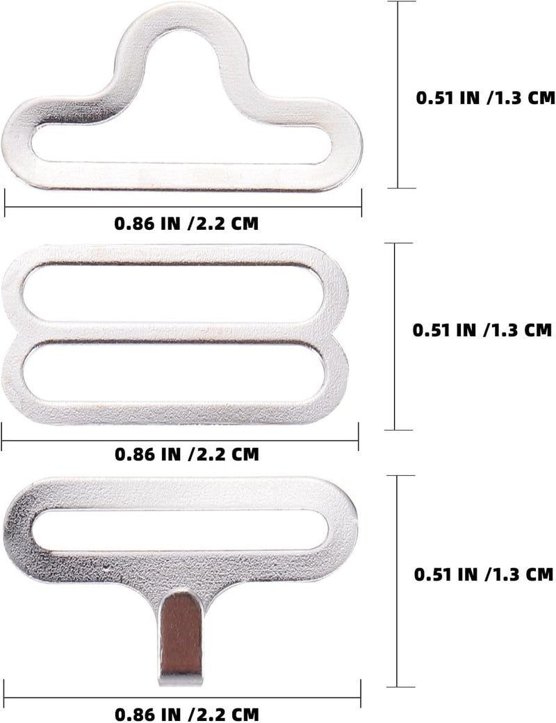 50 Sets Adjustable Iron Tie Buckles Bow Tie Clips Necktie Strap Fasteners for Clothing Accessories and Underwear Shoulder Straps - Image 2