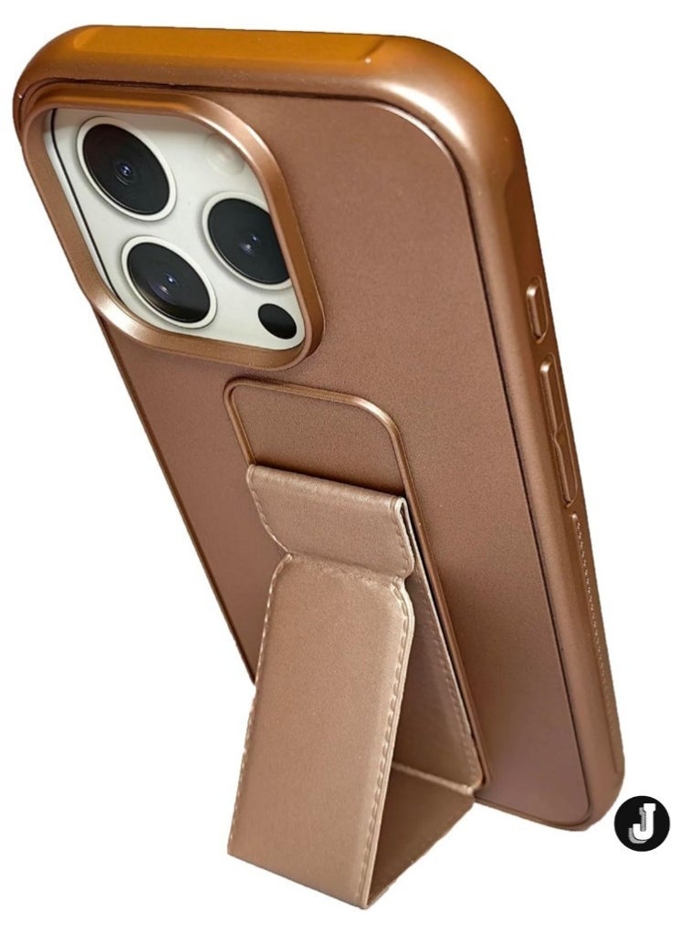 JAJEEK iPhone 16 Pro Max Desert Titanium Magnetic Car Mount Kickstand Case – Premium Silicone with Vertical & Horizontal Hand Strap and Multi-Stand Functionality - Image 2