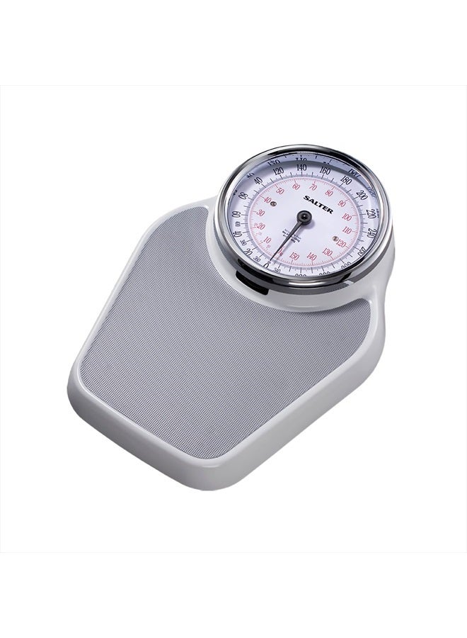 Salter ميزان حمام برو-هيليكس الاحترافي الكبير مع حصيرة حمام مضادة للانزلاق باللون الرمادي، سعة 400 رطل، ميزان تناظري، 18.25 × 13.0 بوصة، رمادي - Image 5