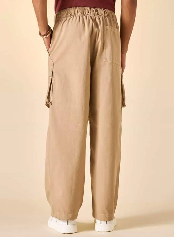 Lee Cooper Lee Cooper Checked Cargo Pants with Drawstring Closure