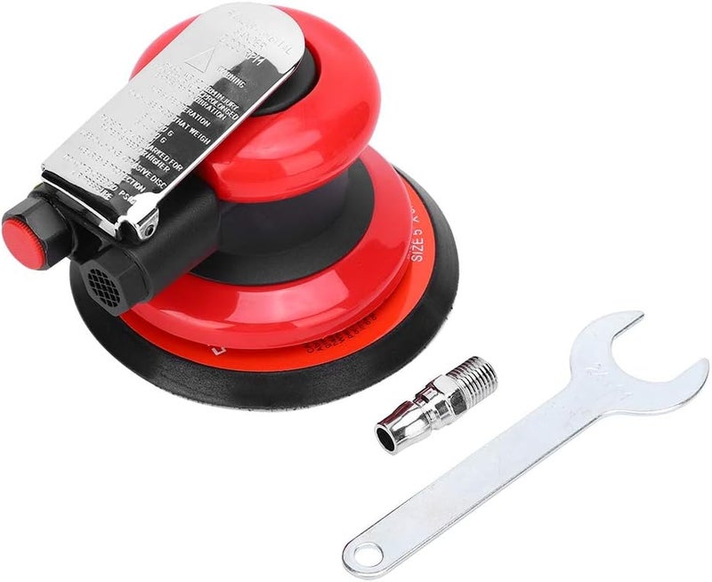 5in Pneumatic Polisher, Air Angle Orbital Polishing Machine, High - Speed 10000 RPM with 5% Eccentricity for Metal Wood Finishing, Includes Wrench and Japanese - Style - Image 1