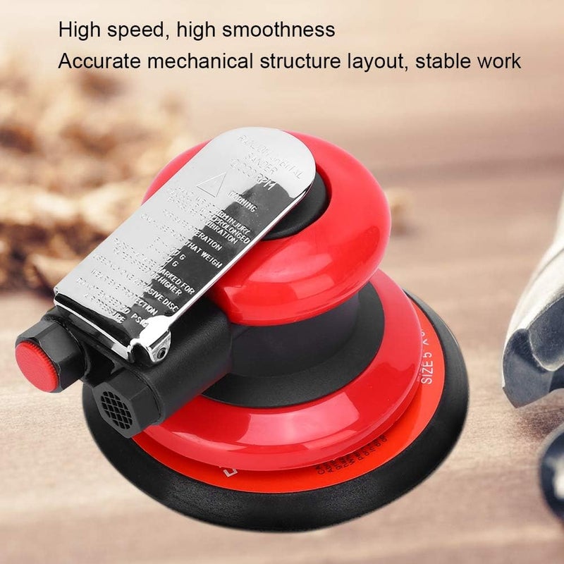 5in Pneumatic Polisher, Air Angle Orbital Polishing Machine, High - Speed 10000 RPM with 5% Eccentricity for Metal Wood Finishing, Includes Wrench and Japanese - Style - Image 5