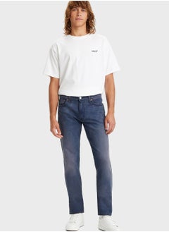 Mid Wash Straight Fit Jeans