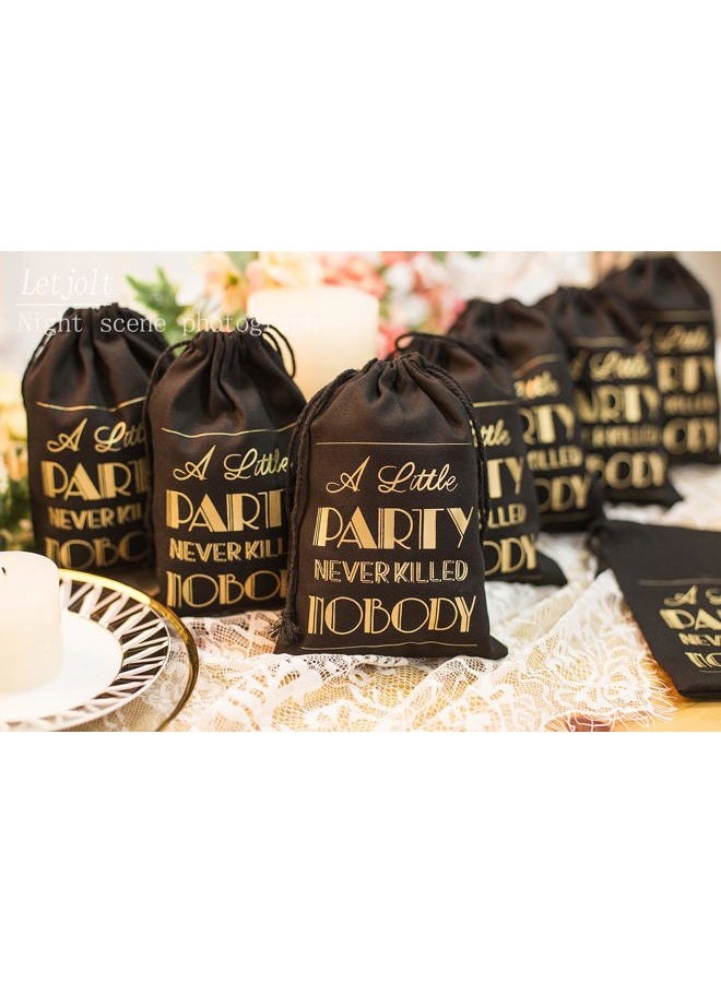 Letjolt Hangover Kit Bags Gifts Bag Party Supplies Favor Bag Bachelor Party Wedding Gifts for 21st Birthday Pirate Themed Party Bridal Shower 5x7 Inches, Black Set 10 - Image 3
