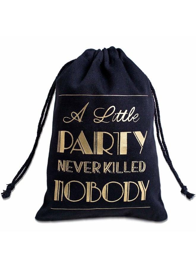 Letjolt Hangover Kit Bags Gifts Bag Party Supplies Favor Bag Bachelor Party Wedding Gifts for 21st Birthday Pirate Themed Party Bridal Shower 5x7 Inches, Black Set 10 - Image 1