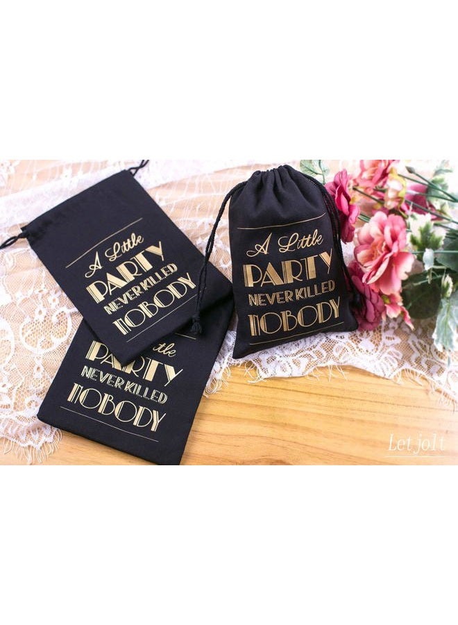 Letjolt Hangover Kit Bags Gifts Bag Party Supplies Favor Bag Bachelor Party Wedding Gifts for 21st Birthday Pirate Themed Party Bridal Shower 5x7 Inches, Black Set 10 - Image 2