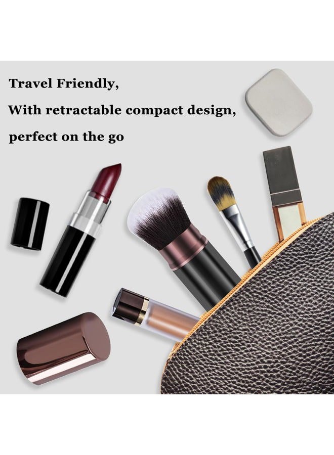 Keriloo Retractable Makeup Brush,Travel Powder Kabuki Makeup Brush Face Blush Brushes for Blending Liquid, Foundation, Blush, Bronzer, Buffing, Sunscreen,Flawless Cosmetics - Image 5