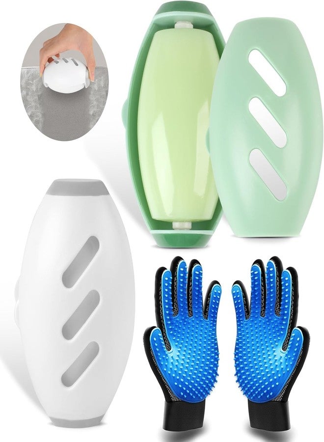 kissxiaoya 2Pcs Pets Hair Remover Reusable Lint Roller and Pet Grooming Glove,Portable and Washable Sticky Roller Pet Hair Clean for Cat and Dog, Pet Hair Remover for Carpet, Rugs, Stairs, Bedding and Sofa - Image 1