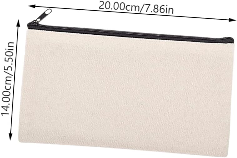10pcs Blank Sublimation Makeup Bags Zipper Canvas Pencil Cases for Travel Toiletry Organization Craft Pouch for Girls Convenient Portable Design - Image 2