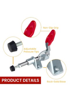 Serplex Serplex 4Pcs Toggle Clamps PushPull Toggle Clamps Galvanized Iron Straight Line Toggle Clamps with 100lbs Holding Capacity Quick Release Push Pull Clamp for Woodworking Jigs and Fixtures  - Image 3