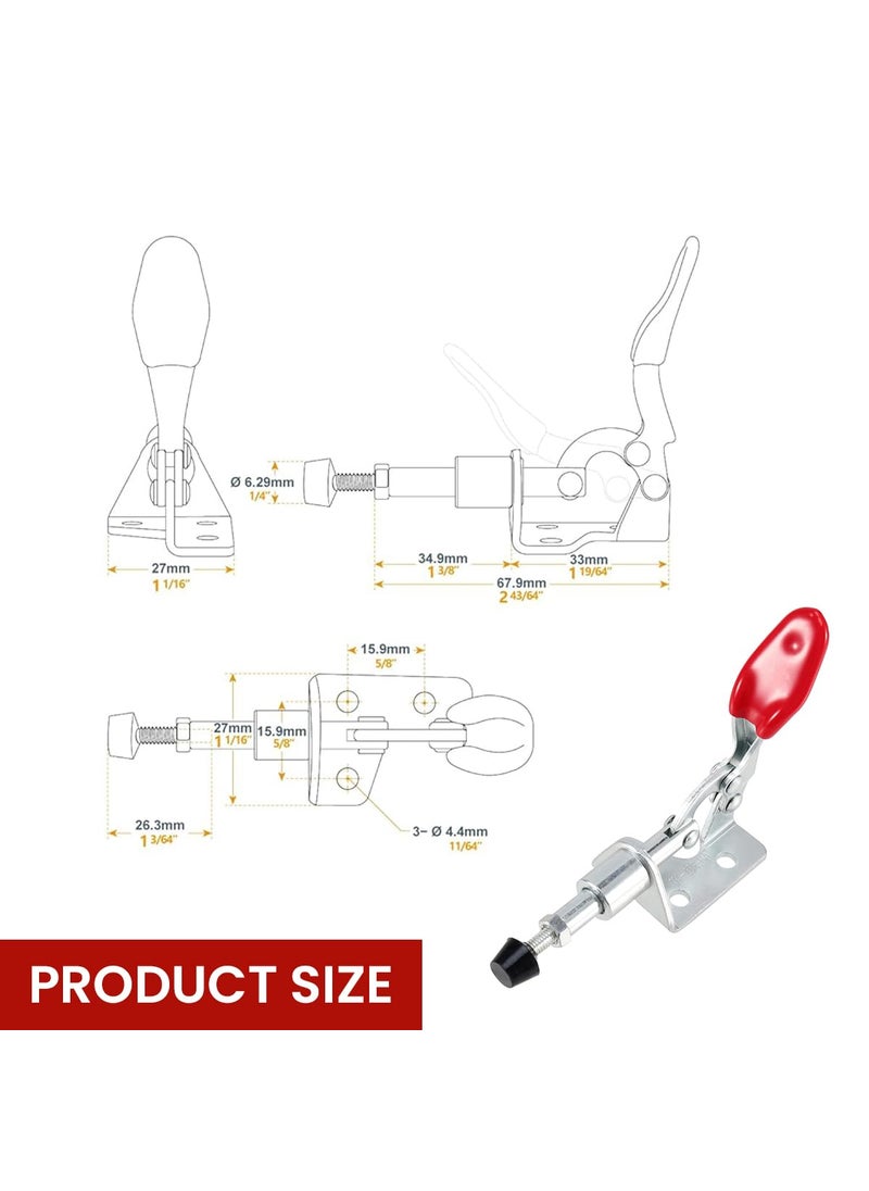 Serplex - Serplex 4Pcs Toggle Clamps PushPull Toggle Clamps Galvanized Iron Straight Line Toggle Clamps with 100lbs Holding Capacity Quick Release Push Pull Clamp for Woodworking Jigs and Fixtures - Image 1
