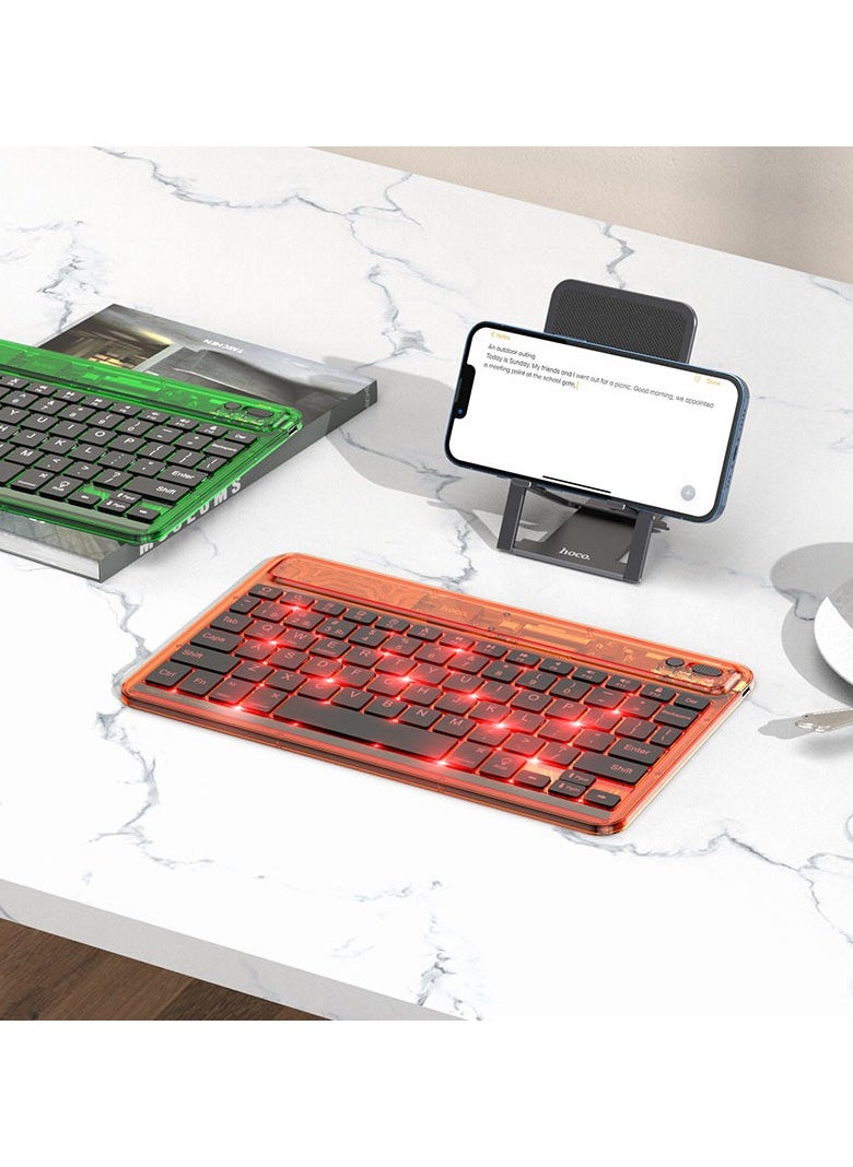 hoco. - Hoco Wireless keyboard S55 Transparent Discovery Edition English - Image 1
