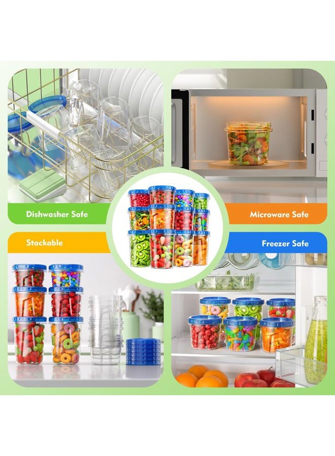 BiuLeon 12 Pack- 34/24/17oz Freezer Storage Containers, Plastic Food Storage Containers with Twist Top Lids, BPA Free and Reusable Soup Containers with Lids, Leakproof/Microwave/Dishwasher Safe - Image 4