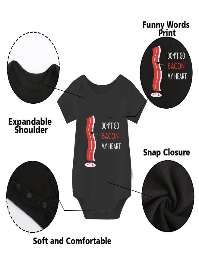 YSCULBUTOL Baby Bodysuit - Perfect Together Twins Set, Best Friend Design, Cute Bacon Eggs Print (Black, 6-9 Months) - Image 3