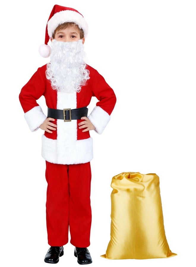 PrettyQueen Boys Santa Claus Costume, Children's Santa Costume, Kids Xmas Santa Suit Christmas Outfit for Halloween Cosplay - Image 1