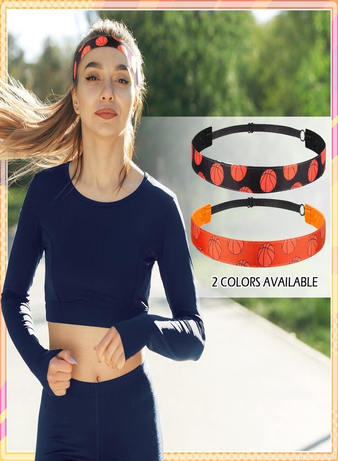 SATINIOR 4pcs Basketball Headbands for Girls Sport Headbands for Women Non-slip Adjustable Hair Bands Basketball Accessories for Girls Boys Teens Halloween(Double Color) - Image 5
