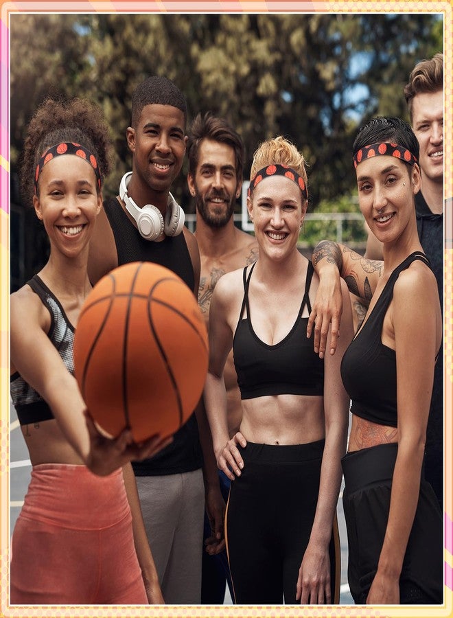 SATINIOR 4pcs Basketball Headbands for Girls Sport Headbands for Women Non-slip Adjustable Hair Bands Basketball Accessories for Girls Boys Teens Halloween(Double Color) - Image 2