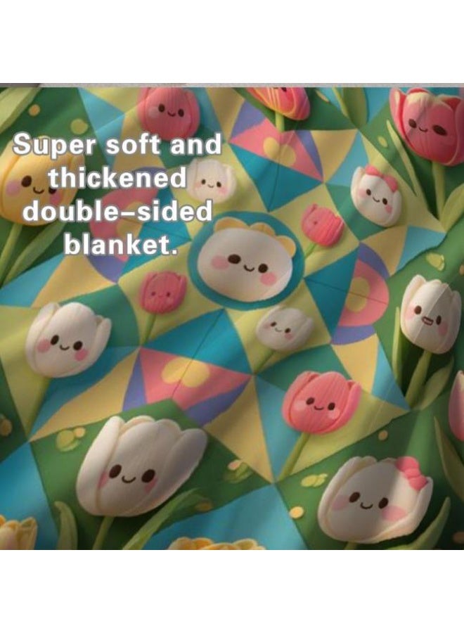 عام بطانية رقيقة من الفانيلا الكرتونية للأطفال والرضع (دافئة ومريحة، ومناسبة للنوم والألعاب) 70 سم * 100 سم - Image 4