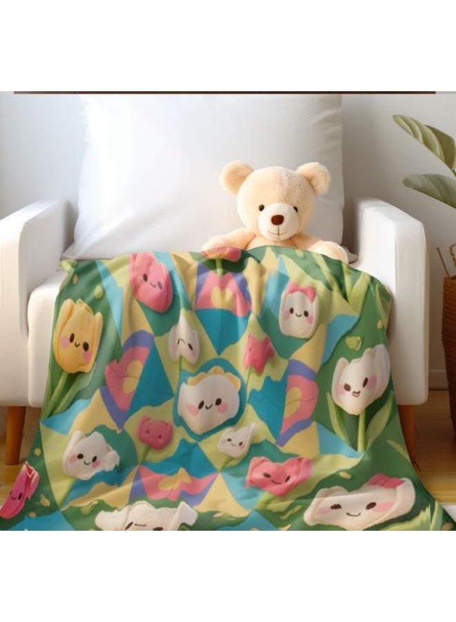 عام بطانية رقيقة من الفانيلا الكرتونية للأطفال والرضع (دافئة ومريحة، ومناسبة للنوم والألعاب) 70 سم * 100 سم - Image 3