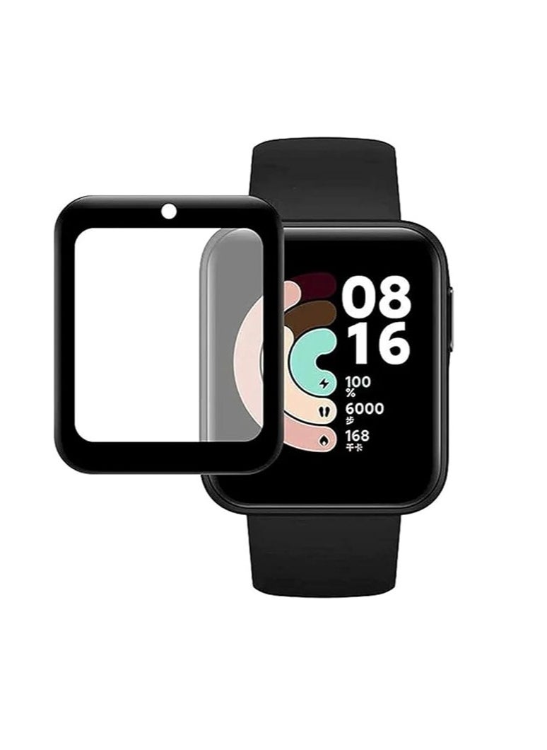 Generic Flexible Screen Protector with Black Frame Compatible With Xiaomi Redmi Watch lite 