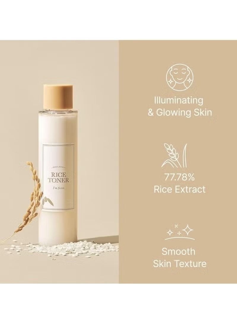 I'M FROM Rice Toner, Milky Toner for Glowing Skin, 77.78% Korean Rice, Glow Essence with Niacinamide, Hydrating for Sensitive, Dry, Dull, Combination Skin, Vegan, Fragrance Free, Glass Skin 150ml - Image 3