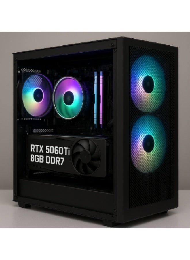 MINI PORTABLE GAMING and WORKSTATION ITX PC BLACK: Corei5 12400F Processor | RTX 5060 TI 8GB DDR7 GRAPHICS | 16GB RAM | 1TB NVME | Windows 11 | WIFI BLUETOOTH READY Black - Image 2