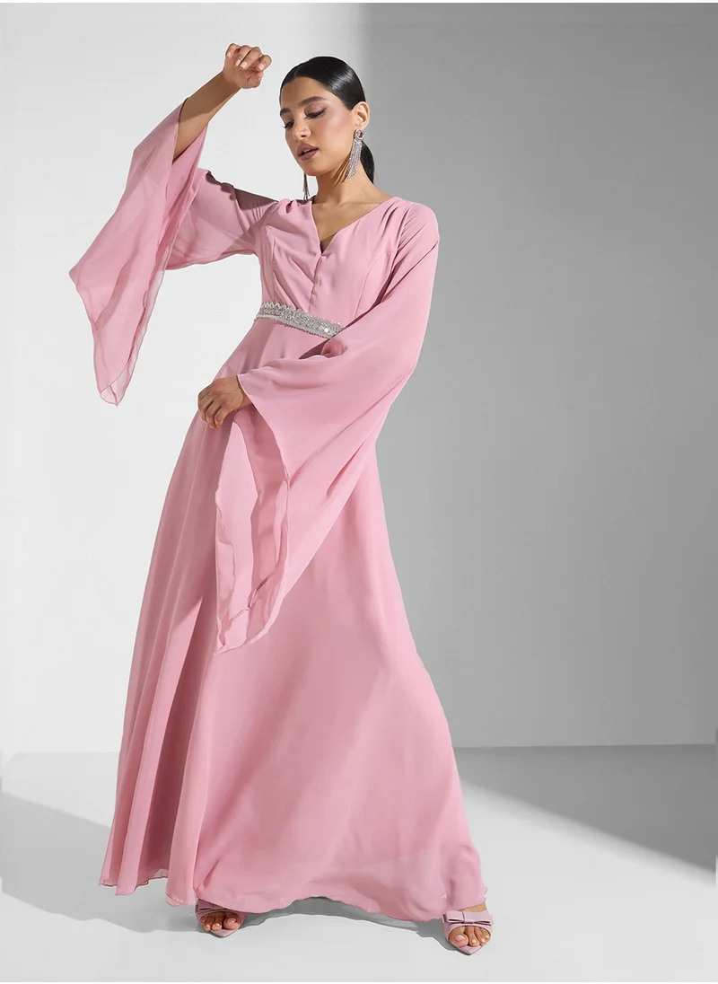 خزانة Dress With Flared Sleeves