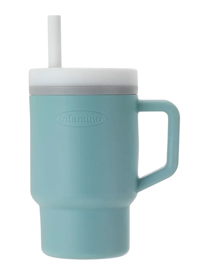 infantino My 1St Tumbler – Adorable Miniature Tumbler With Leak-Resistant Straw And Toddler-Friendly Handle, Encourages Hydration, 6M+, 9 Oz, Cool Mint