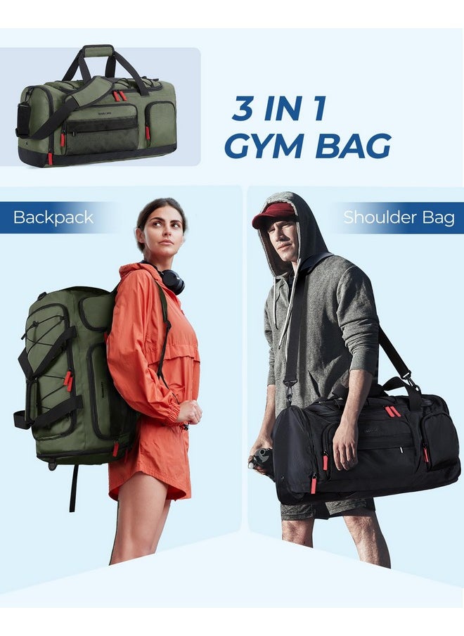 BAGSMART BAGSMART Gym Bag for Men&Women, 35L Sports Travel Duffel Bag with Shoe Laptop Compartment，Anti-Theft Carry On Weekender Bag for Airplane,Outdoor Overnight Backpack for Travel,Green  - Image 2