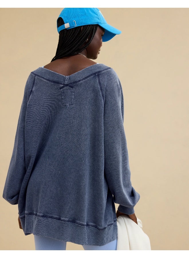 Aerie Downtime V-Neck Sweatshirt - Image 4