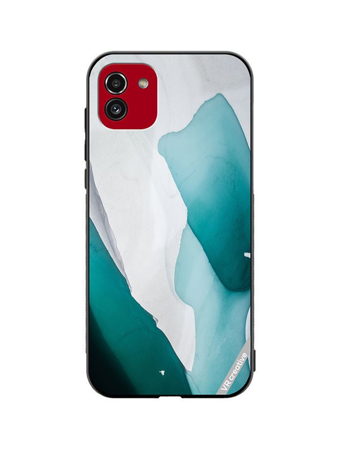 VR CREATIVE Protective Case Cover For Samsung Galaxy A03 Green Flow Design Multicolour - Image 1