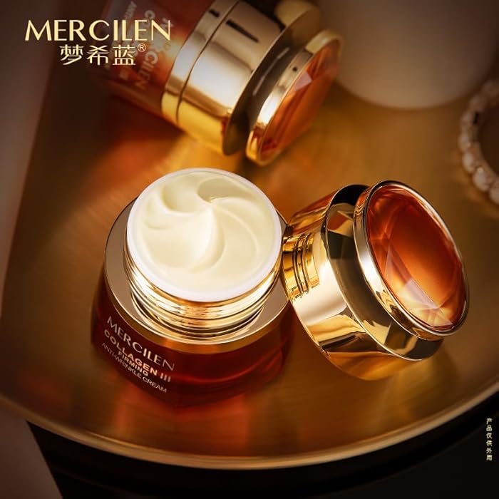mercilen كريم كولاجين III المضاد للتجاعيد، مرطب مشدود للوجه، 1.7 أونصة سائلة - Image 2