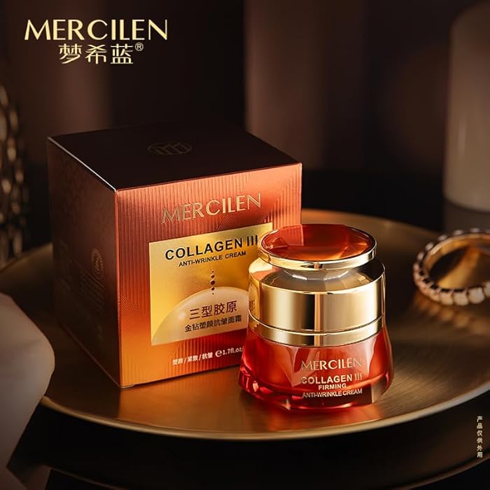 mercilen كريم كولاجين III المضاد للتجاعيد، مرطب مشدود للوجه، 1.7 أونصة سائلة - Image 4