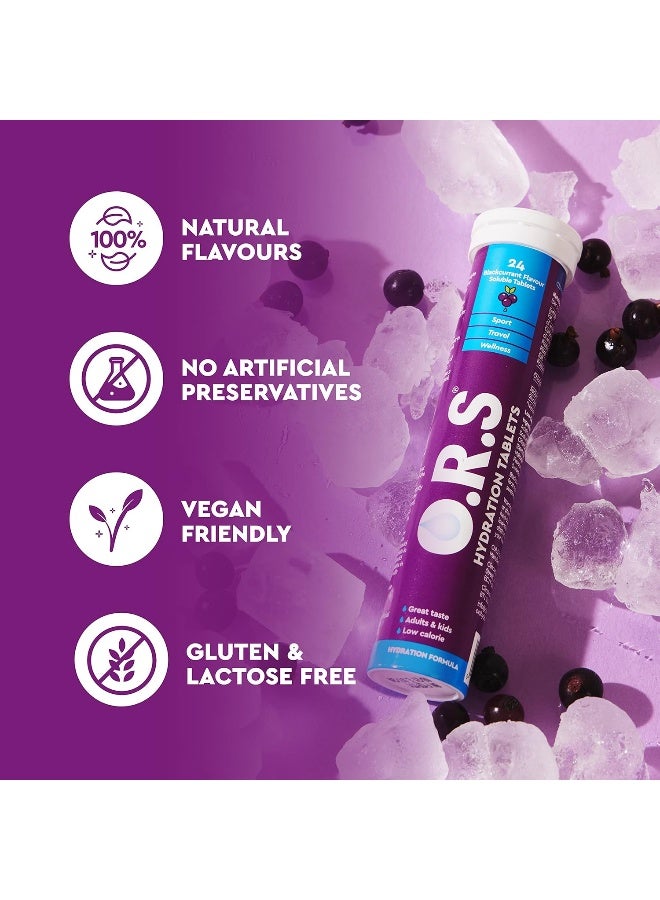 O.R.S Hydration Tablets with Electrolytes, Vegan, Gluten and Lactose Free Formula – Soluble Sports Hydration Tablets with Natural Blackcurrant Flavour, 24 Tablets - Image 4