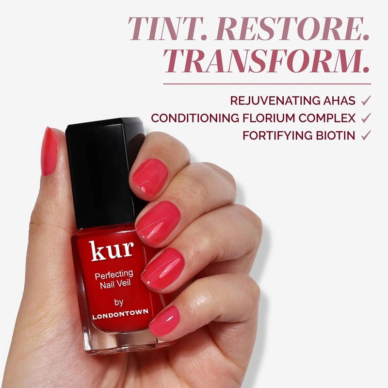 Seasonal & permanent compatible Londontown kur Perfecting Nail Veil 1pc/12ml - #8 Poppy Red General need oriented design - Image 3